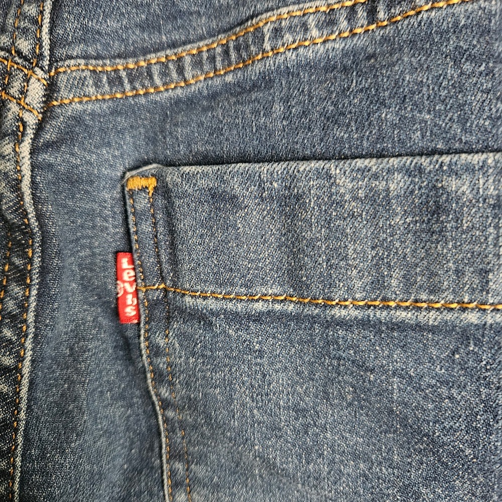 Levis Womens Mile High Cropped‎ Wide Leg Jeans Medium Wash Button Fly 25 W25 L27 - Picture 7 of 12